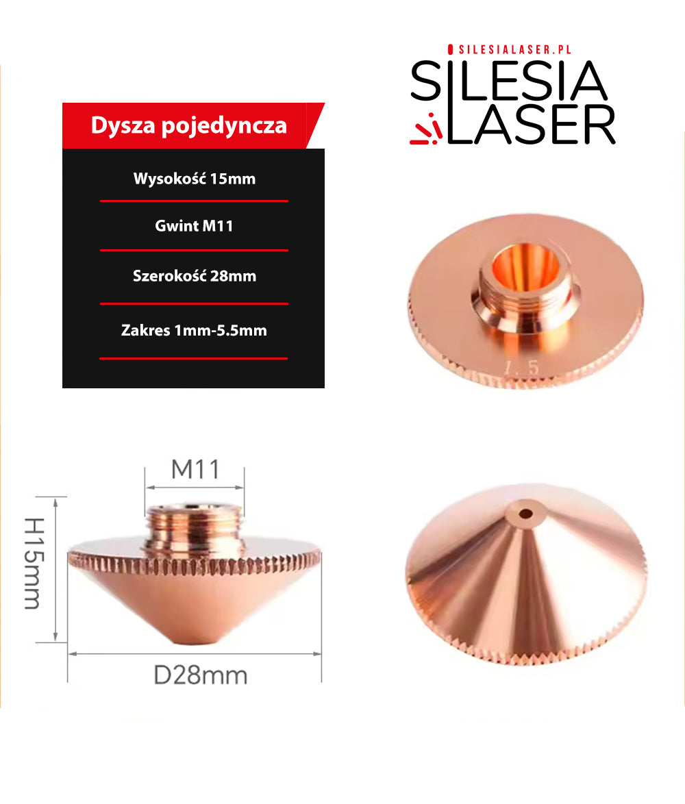 Dysza do lasera fiber pojedyncza M11 H15